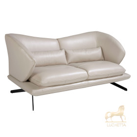 Диван 2-х местный 6145/KF2157-2P-M5652 кожаный с декоративными подушками