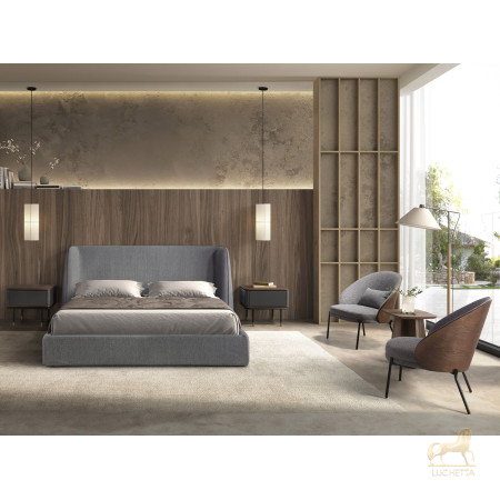 Кровать 7145 из темно-серой ткани Кровать 7145 из темно-серой ткани
