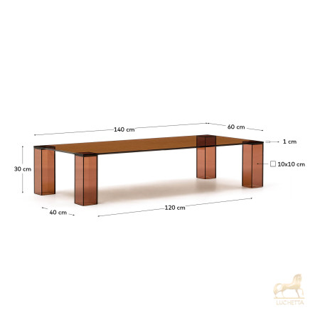 Журнальный столик Adularia из стекла коричневого цвета 140 x 60 Журнальный столик Adularia из стекла коричневого цвета 140 x 60