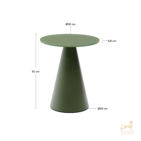 Журнальный столик Wilshire из стекла и стали зеленый Ø30cm Журнальный столик Wilshire из стекла и стали зеленый Ø30cm