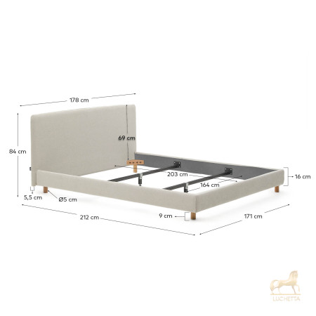 Кровать Valma из жемчужного шенилла со съемным чехлом для матраса 160 x 200 см Кровать Valma из жемчужного шенилла со съемным чехлом для матраса 160 x 200 см