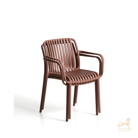 Уличный стул Isabellini из пластика терракотового цвета Уличный стул Isabellini из пластика терракотового цвета