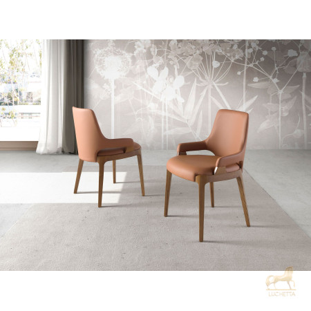 Стул 4136/CH20029 с обивкой из коричневой экокожи Стул 4136/CH20029 с обивкой из коричневой экокожи
