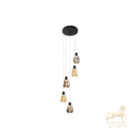 Люстра Carisa 5L черный/золотой D40