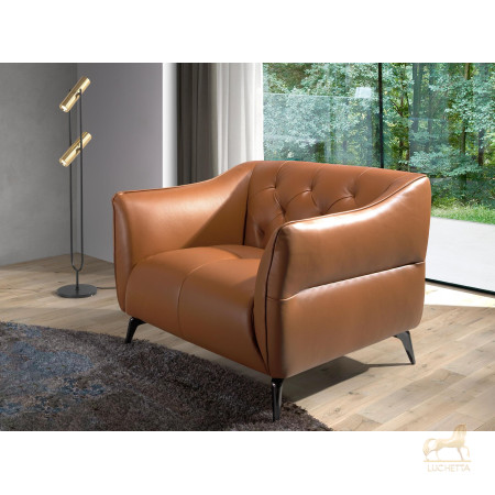 Кресло 5098/KF150-1P с кожаной обивкой капитоне Кресло 5098/KF150-1P с кожаной обивкой капитоне