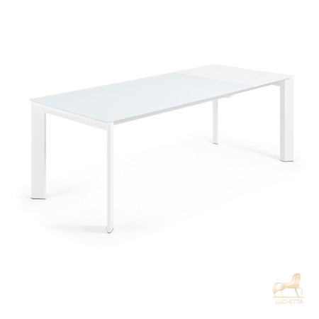 ATTA Стол 160 (220) x90 белое стекло ATTA Стол 160 (220) x90 белое стекло