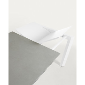 Стол Atta 120 (180)x80 керамика Hydra Lead ножки белые