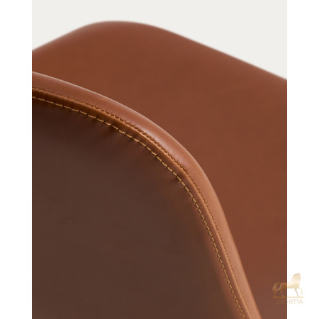 Стул Zahara из коричневой экокожи с черными стальными ножками Стул Zahara из коричневой экокожи с черными стальными ножками