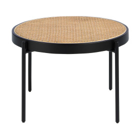 Круглый журнальный столик 2111/TT-S186A из ротанга и стали