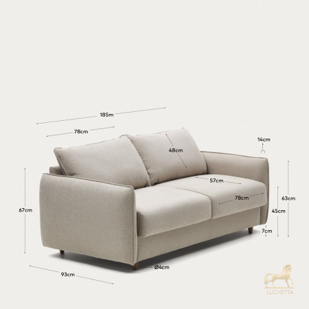 Carlota 2-местный диван-кровать из синели бежевого цвета 140 см Carlota 2-местный диван-кровать из синели бежевого цвета 140 см