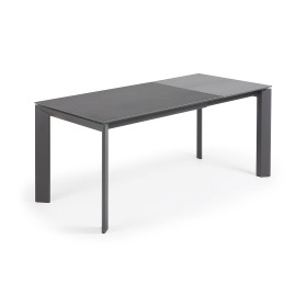Стол раскладной Atta 120(180) x80 антрацит, керамика Vulcano Roca