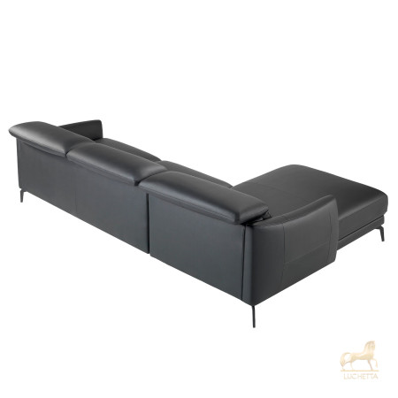 Угловой диван 5359-L /6040 черный кожаный Угловой диван 5359-L /6040 черный кожаный