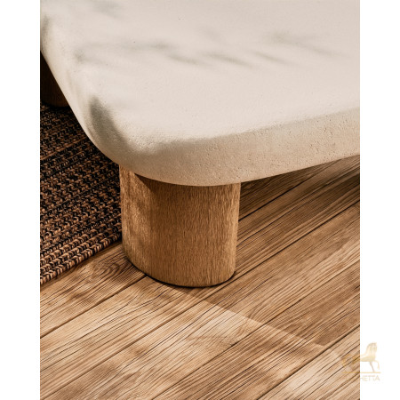 Журнальный столик Labra из цемента и акации 80 x 80 см Журнальный столик Labra из цемента и акации 80 x 80 см