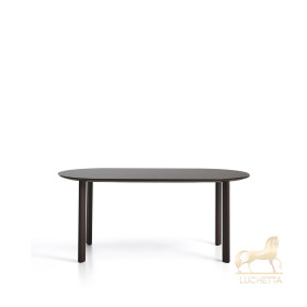 Уличный стол Erice из алюминия и закаленного стекла коричневого цвета, 180 x 90 см