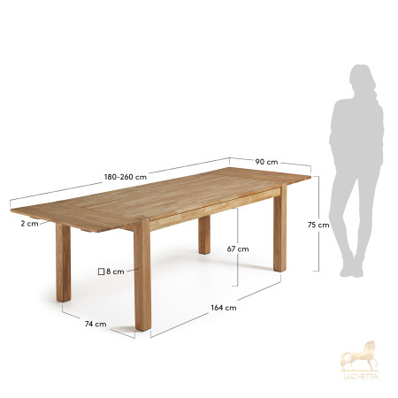 Стол Indra 180 (260) x90 дубовый Стол Indra 180 (260) x90 дубовый