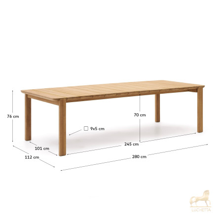 Стол Icaro из массива тикового дерева, 280 x 112 см, 100% FSC Стол Icaro из массива тикового дерева, 280 x 112 см, 100% FSC