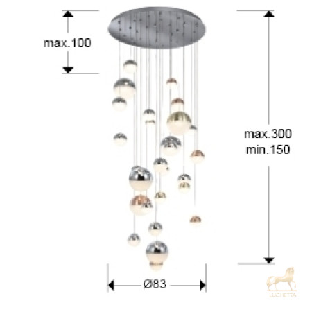 Подвесной светильник Sphere LED 27L Ø80 DIM BLUETOOTH CCT цветной Подвесной светильник Sphere LED 27L Ø80 DIM BLUETOOTH CCT цветной