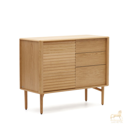 Lenon Сервант с 1 дверцей и 3 ящиками из шпона дуба 105 x 84 см Lenon Сервант с 1 дверцей и 3 ящиками из шпона дуба 105 x 84 см