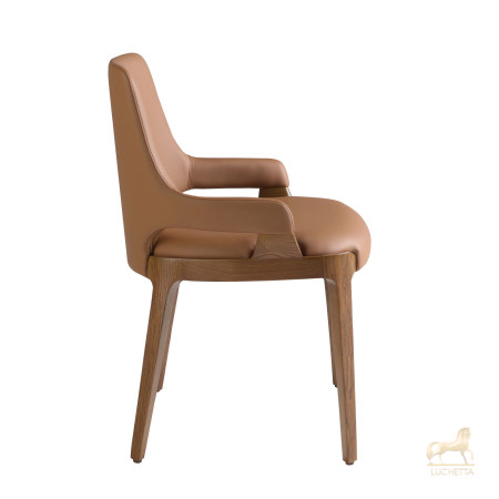 Стул 4136/CH20029 с обивкой из коричневой экокожи Стул 4136/CH20029 с обивкой из коричневой экокожи