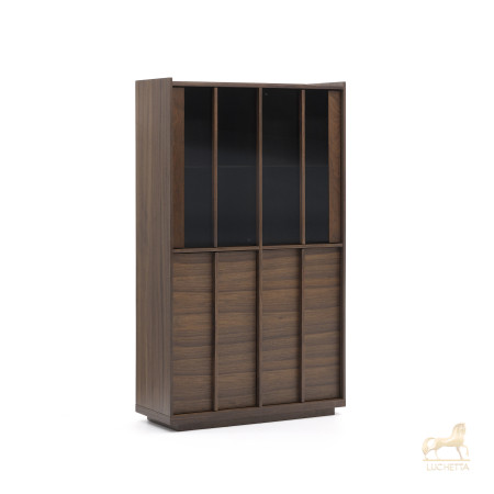 Витрина Onix из массива ореха и орехового шпона темная отделка 101 x 170 см Витрина Onix из массива ореха и орехового шпона темная отделка 101 x 170 см