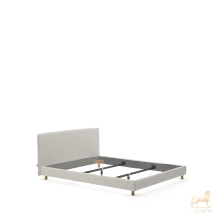 Кровать Valma из жемчужного шенилла со съемным чехлом для матраса 160 x 200 см Кровать Valma из жемчужного шенилла со съемным чехлом для матраса 160 x 200 см