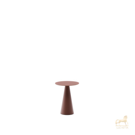 Журнальный столик Wilshire из стекла и стали терракотовый Ø30cm Журнальный столик Wilshire из стекла и стали терракотовый Ø30cm