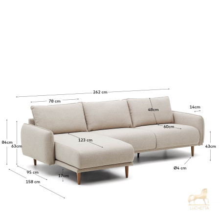 Carlota Диван 3-местный модульный с левым/правым шезлонгом бежевого цвета Carlota Диван 3-местный модульный с левым/правым шезлонгом бежевого цвета