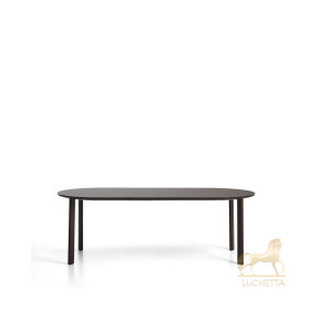 Уличный стол Erice из алюминия и закаленного стекла коричневого цвета, 230 x 100 см
