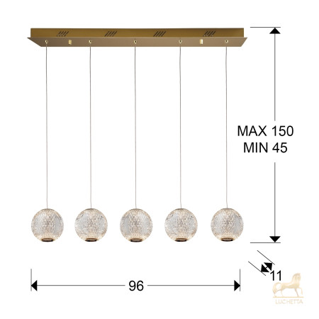 Линейный подвес Austral LED 5L золото Линейный подвес Austral LED 5L золото