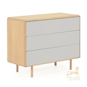 Комод Anielle из массива ясеня с тремя ящиками 98,9 x 78 см
