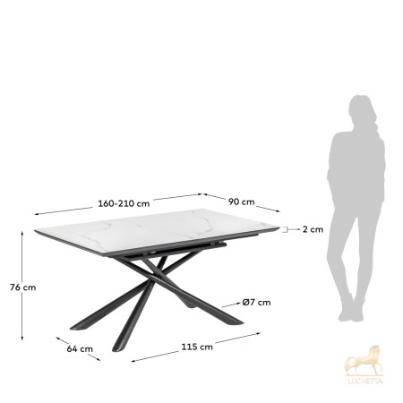 Раздвижной стол Theone 160 (210) x 90 cm керамика Раздвижной стол Theone 160 (210) x 90 cm керамика