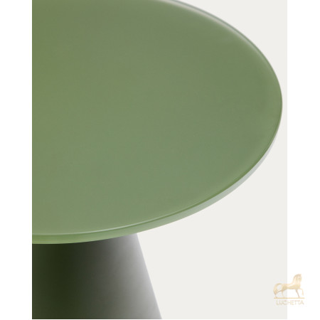 Журнальный столик Wilshire из стекла и стали зеленый Ø30cm Журнальный столик Wilshire из стекла и стали зеленый Ø30cm
