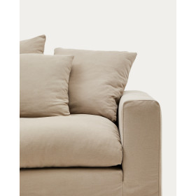 Nora Диван 3-х местный со съемным чехлом серо-коричневый из льна и хлопка