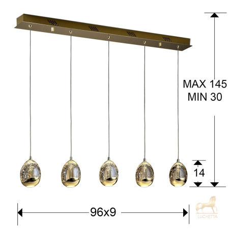 Подвесной светильник Rocio 5L золотой DIMMABLE Подвесной светильник Rocio 5L золотой DIMMABLE