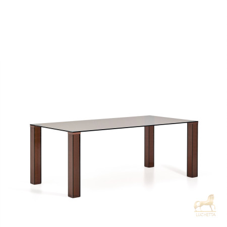 Стол Adularia из коричневого закаленного стекла 200 x 100 см Стол Adularia из коричневого закаленного стекла 200 x 100 см