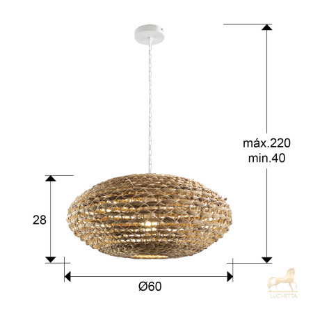 Nana Большой светильник из ротанга 1L 60Ш Nana Большой светильник из ротанга 1L 60Ш