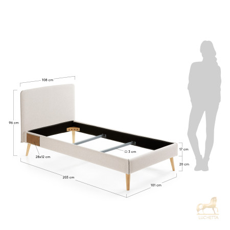 Кровать Lydia 90х190 бежевая Кровать Lydia 90х190 бежевая