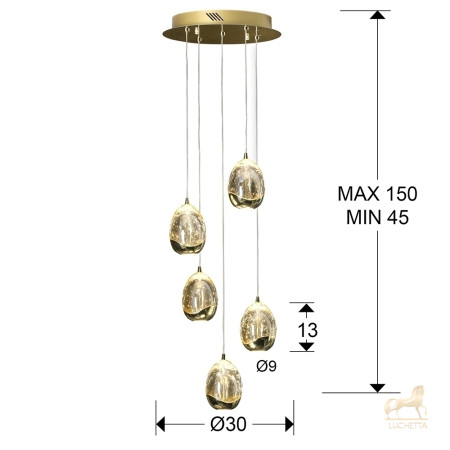 Подвесной светильник Rocio LED 5L Ø30 золотой Подвесной светильник Rocio LED 5L Ø30 золотой