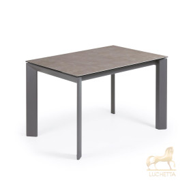 Стол Atta 120 (180) x80 антрацит керамика Vulcano Ash