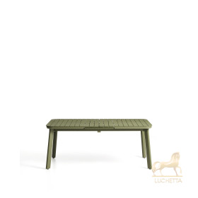 Раздвижной уличный стол Izola из алюминия с зеленой отделкой, 185 (235) x 100 см