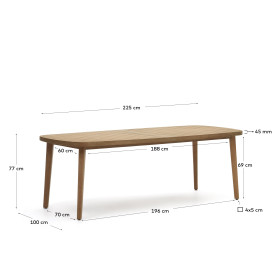 Maset Стол уличный из массива эвкалипта 220 x 100 см