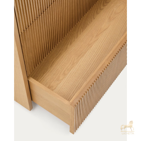 Комод Helvine с 3 ящиками из дубового шпона и закаленного стекла, 86 x 79 Комод Helvine с 3 ящиками из дубового шпона и закаленного стекла, 86 x 79