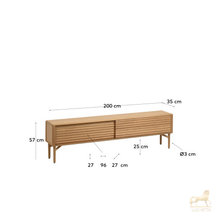Тумба под TV Lenon из древесины дуба 200 x 55 cm Тумба под TV Lenon из древесины дуба 200 x 55 cm