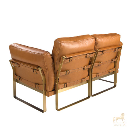 2-местный диван из кожи цвета Camel 6229 2-местный диван из кожи цвета Camel 6229
