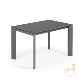 Стол раскладной Atta 120(180) x80 антрацит, керамика Vulcano Roca