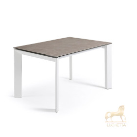 Стол Atta 120 (180) x80 белые ножки керамика Vulcano Ash