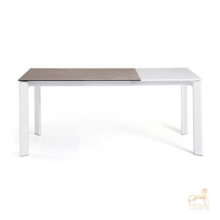 Стол Atta 120 (180) x80 белые ножки керамика Vulcano Ash Стол Atta 120 (180) x80 белые ножки керамика Vulcano Ash