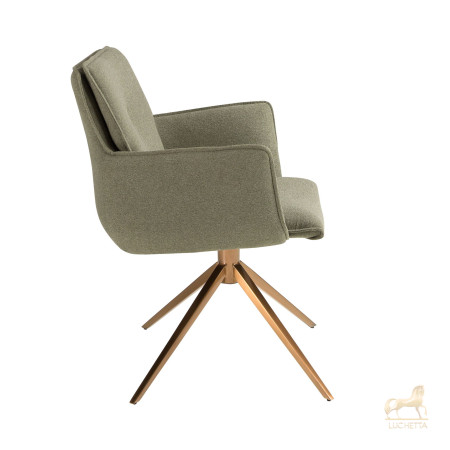 Поворотное кресло 4238 из оливково-зеленой ткани Поворотное кресло 4238 из оливково-зеленой ткани