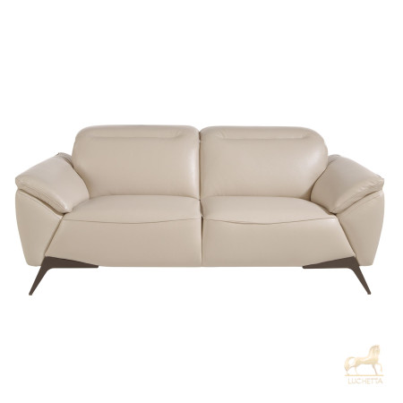 Диван 2-х местный 6131/KF072-2P-M5652 с обивкой из серо-бежевой кожи Диван 2-х местный 6131/KF072-2P-M5652 с обивкой из серо-бежевой кожи