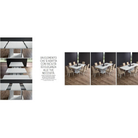 Итальянская гостиная Lisa (комод + зеркало + витрина + стол на 180 + 4 стула) фабрики STATUS